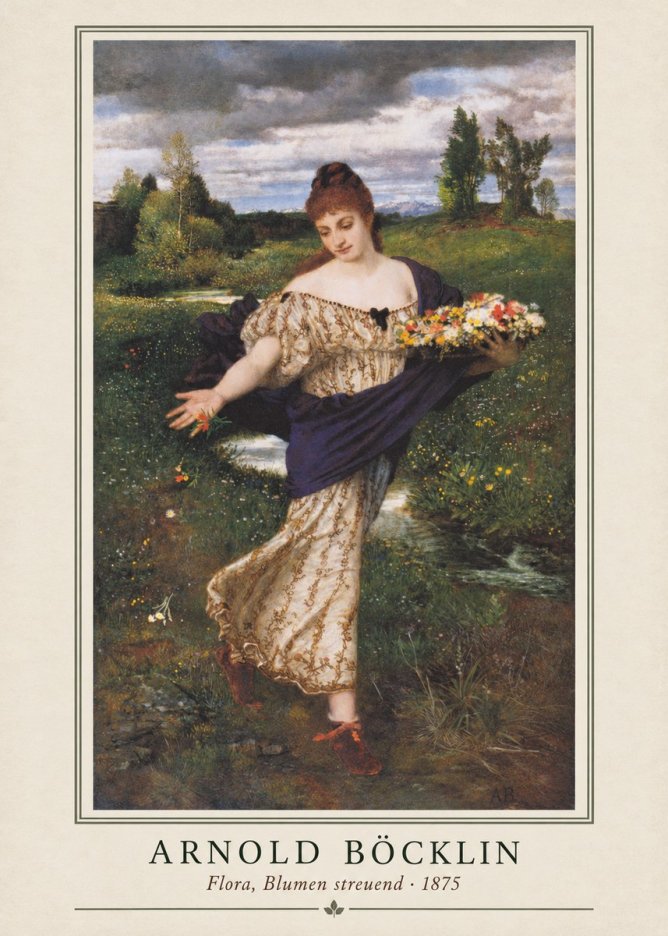 Arnold Böcklin Flora, Blumen Streuend I No1 - Plakát