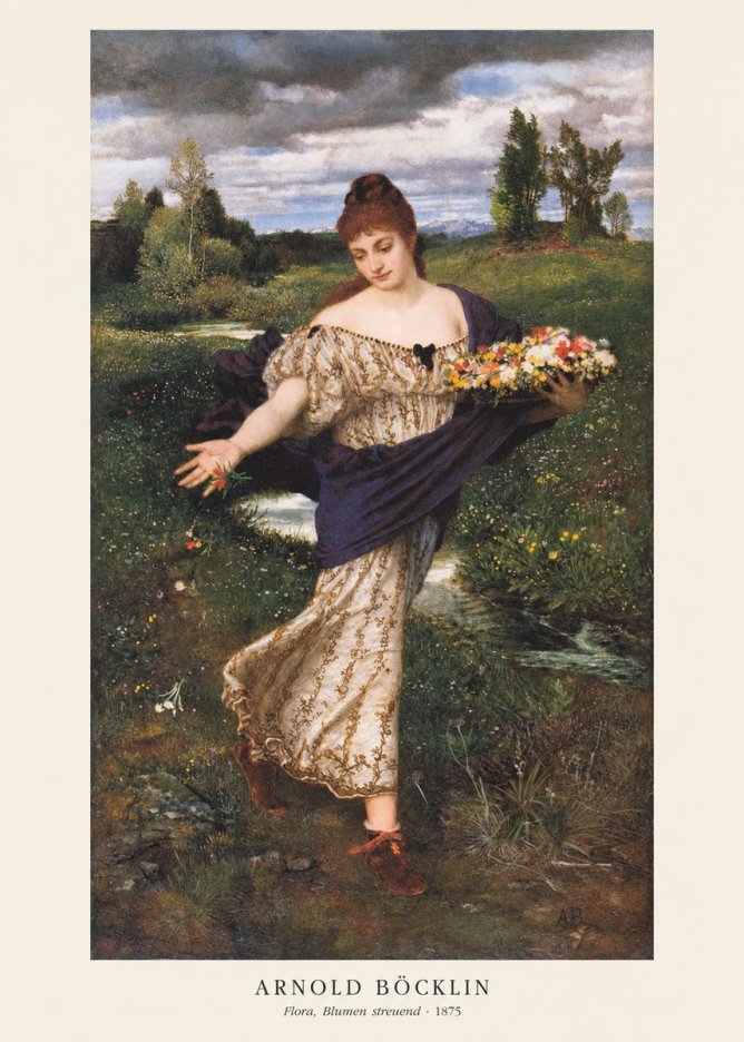 Arnold Böcklin Flora, Blumen Streuend I No2 - Plakát