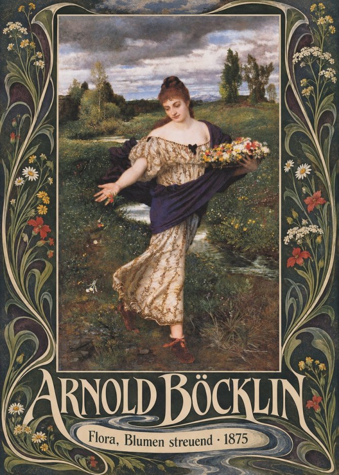 Arnold Böcklin Flora, Blumen Streuend I No5 - Plakát