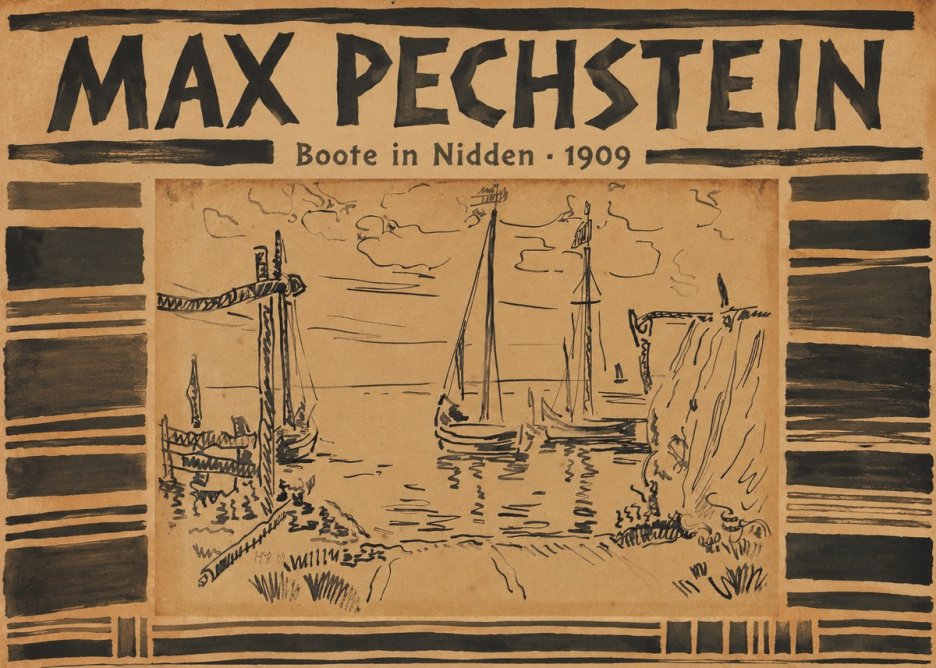 Max Pechstein Boote in Nidden No3 - Plakát