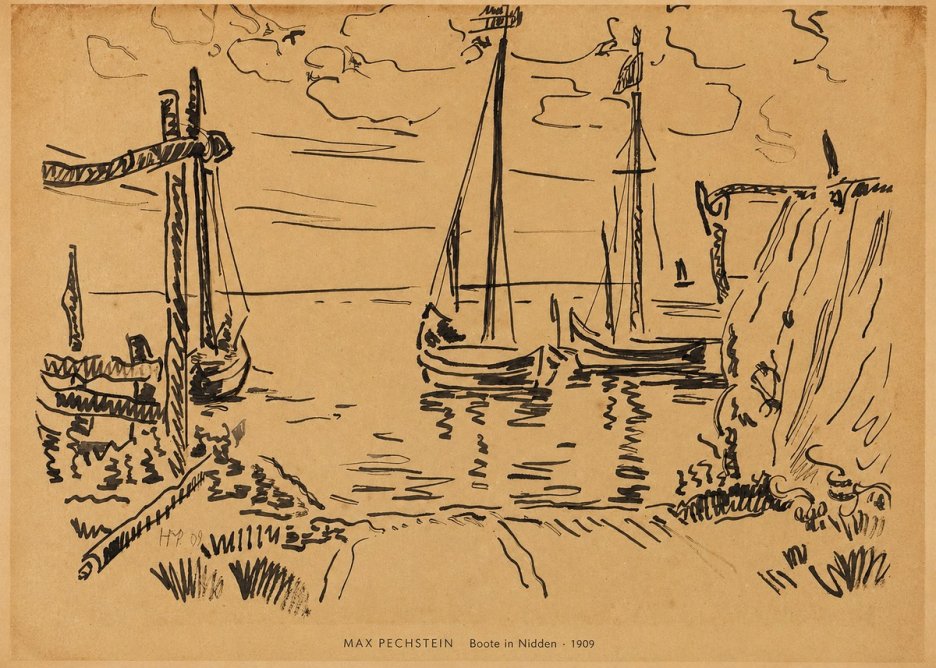 Max Pechstein Boote in Nidden No6 - Plakát