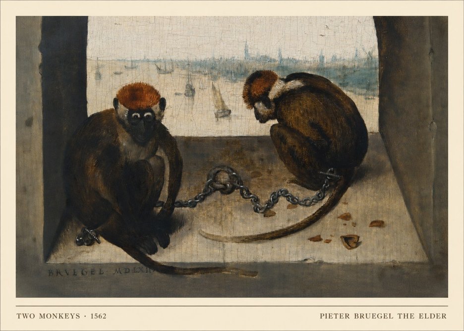 Pieter Bruegel Two Monkeys I No4 - Plakát