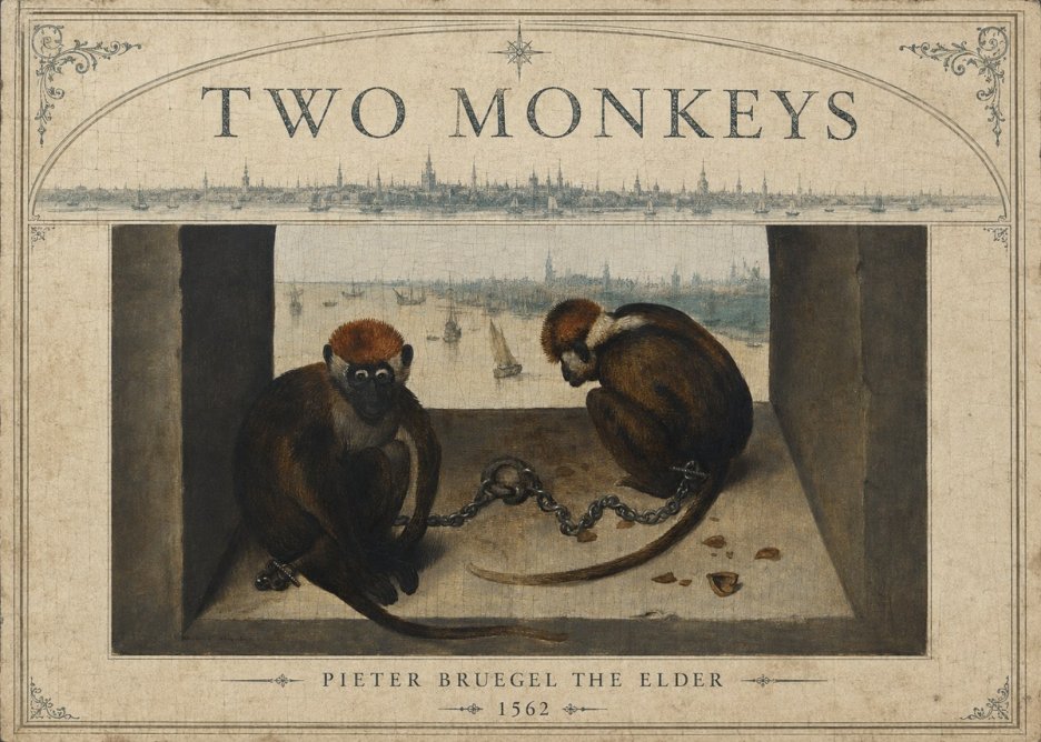Pieter Bruegel Two Monkeys I No6 - Plakát