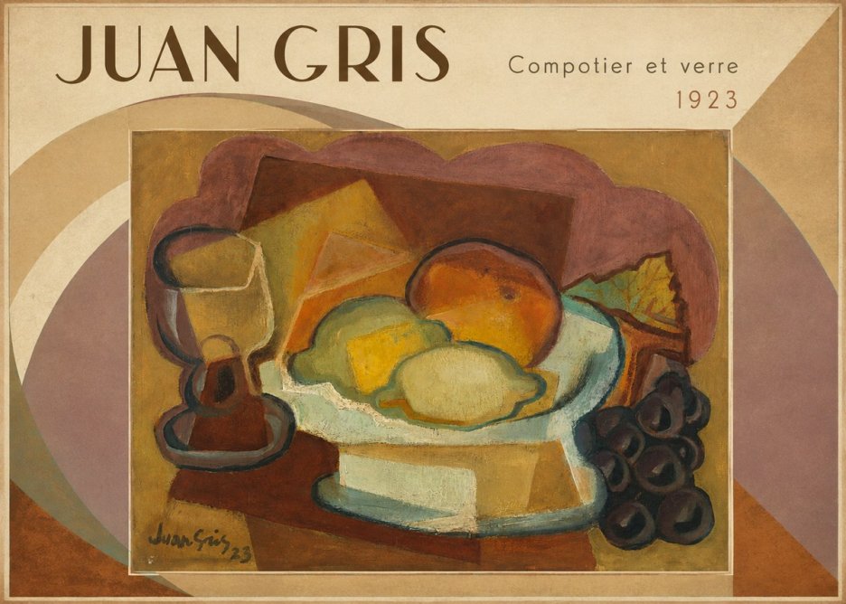 Juan Gris Compotier Et Verre No5 - Plakát