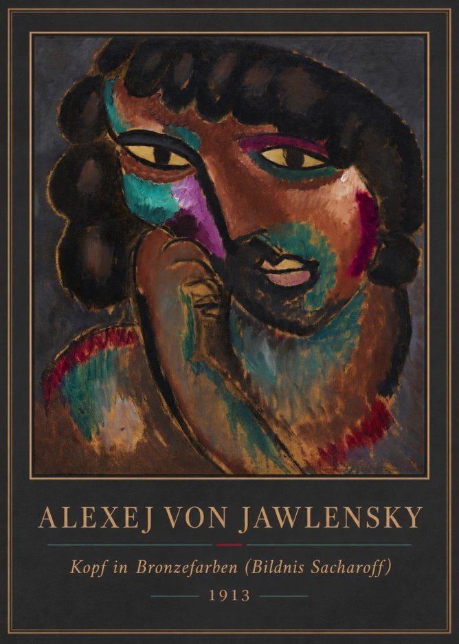 Alexej von Jawlensky Kopf in Bronzefarben (Bildnis Sacharoff) No4 - Plakát