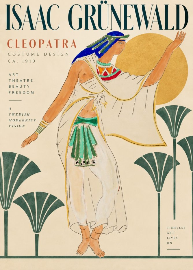 Isaac Grünewald Cleopatra - Costume Design No6 - Plakát