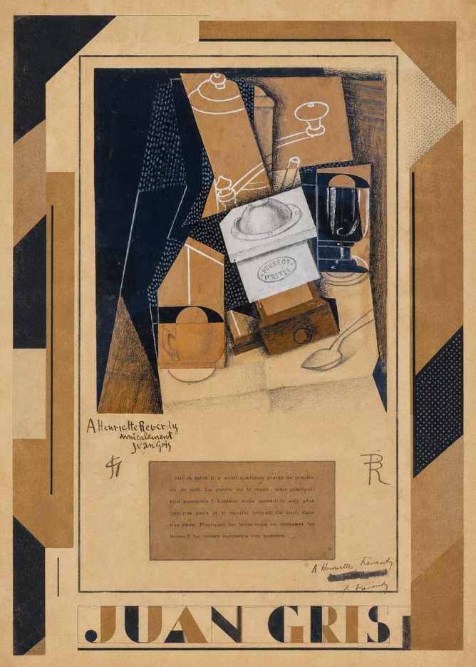 Juan Gris Still Life with Coffee Grinder I No1 - Plakát