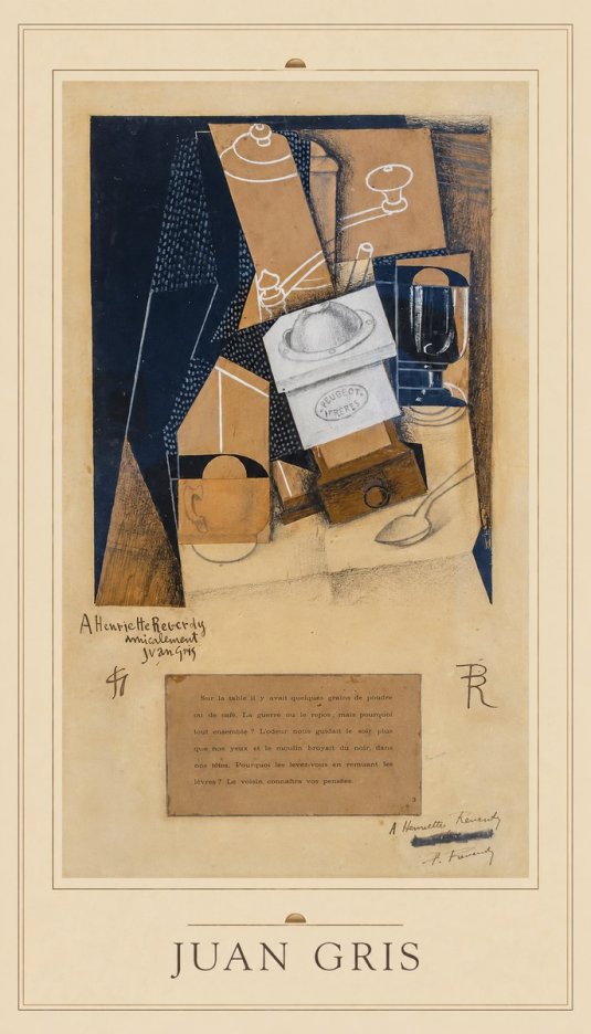 Juan Gris Still Life with Coffee Grinder I No3 - Plakát