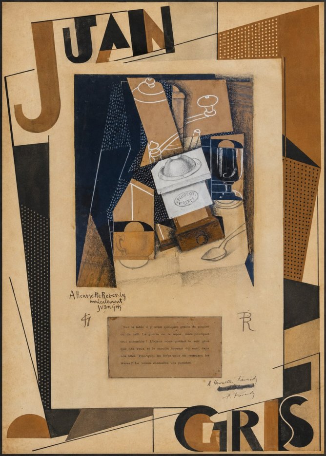 Juan Gris Still Life with Coffee Grinder I No4 - Plakát