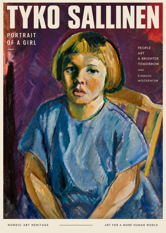 Tyko Sallinen Portrait of a Girl I No3 - Plakát