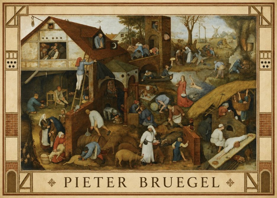Pieter Bruegel Netherlandish Proverbs I No2 - Plakát