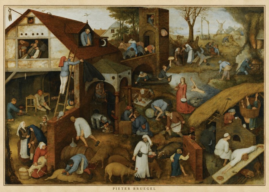 Pieter Bruegel Netherlandish Proverbs I No5 - Plakát