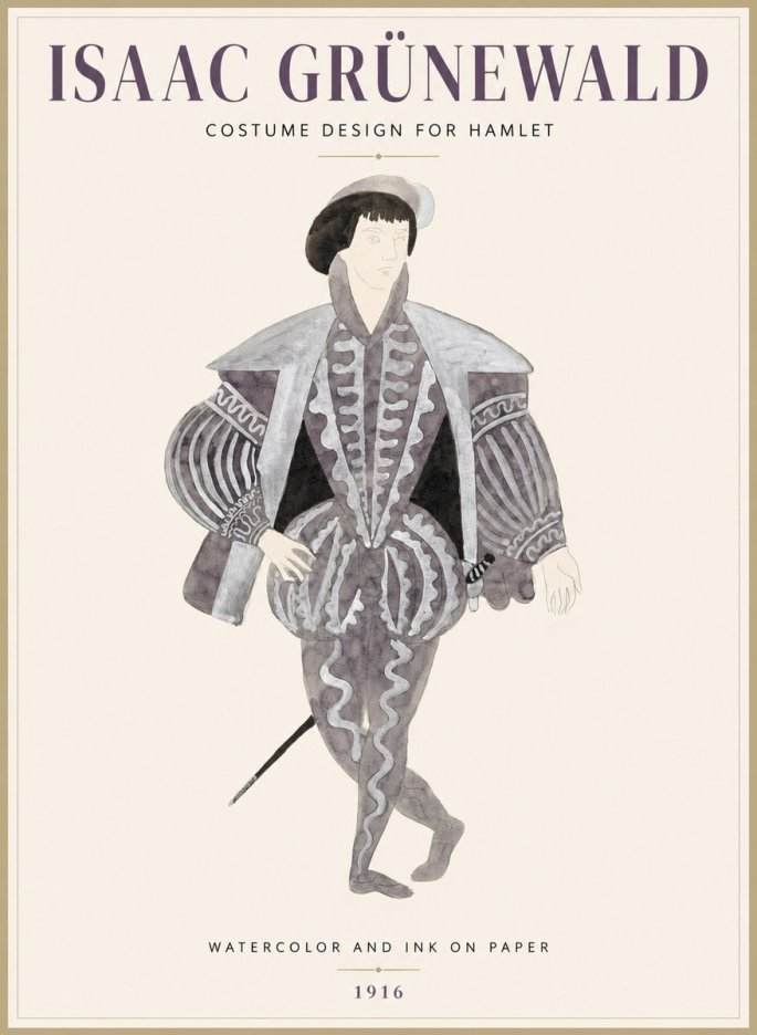Isaac Grünewald Costume Design for Hamlet No1 - Plakát