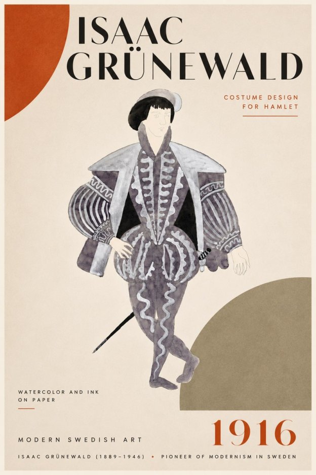 Isaac Grünewald Costume Design for Hamlet No5 - Plakát