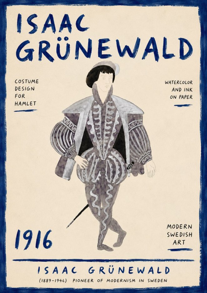 Isaac Grünewald Costume Design for Hamlet No6 - Plakát