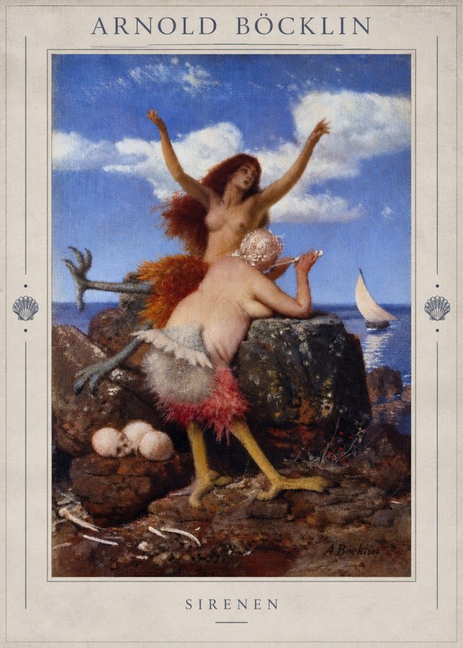 Arnold Böcklin Sirenen No4 - Plakát