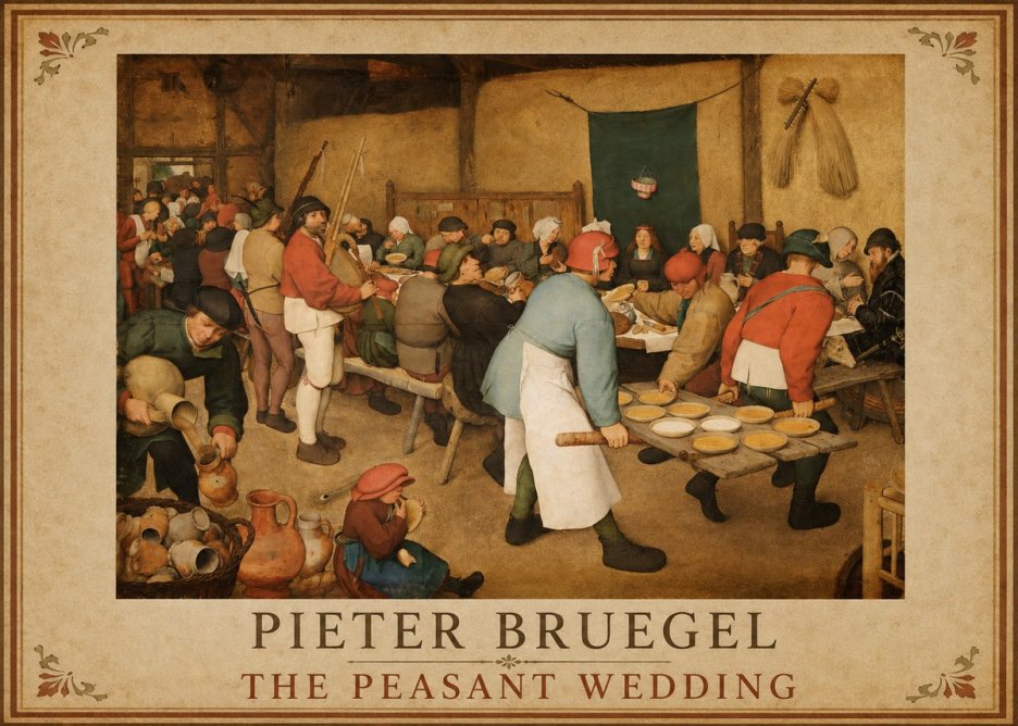Pieter Bruegel The Peasant Wedding I No1 - Plakát