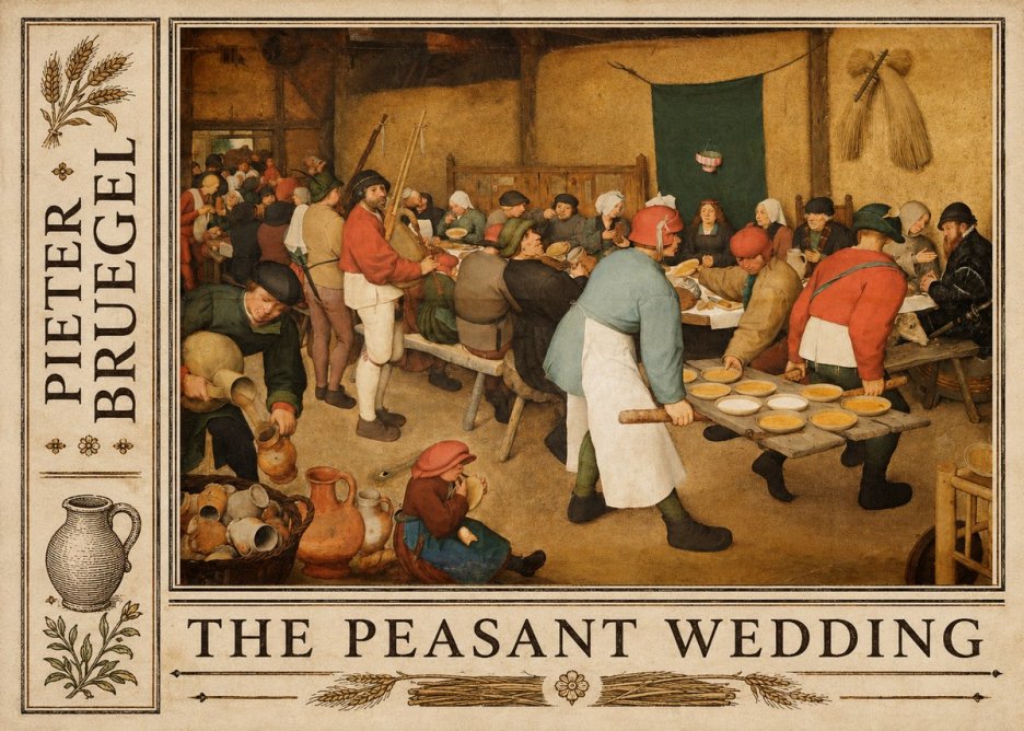Pieter Bruegel The Peasant Wedding I No2 - Plakát