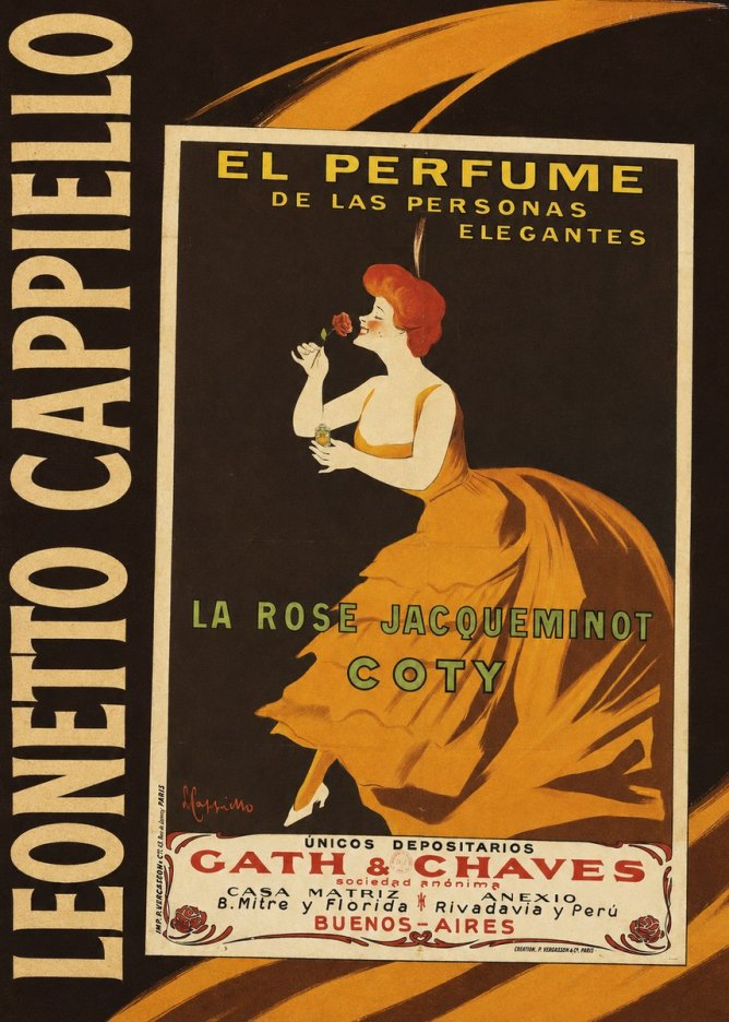 Leonetto Cappiello La Rose Jacqueminot Coty No4 - Plakát