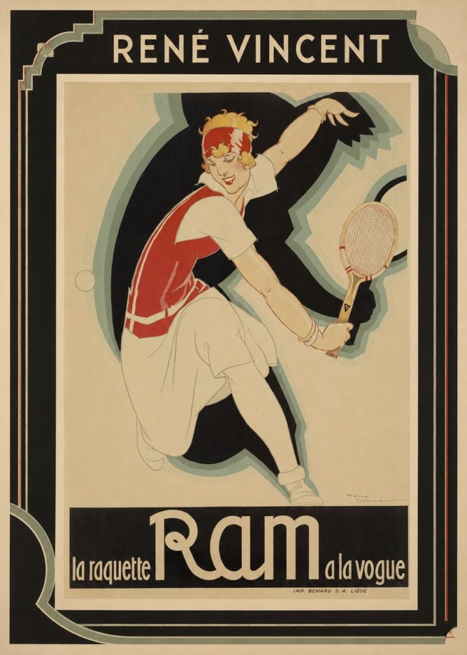 René Vincent Ram La Raquette À La Vogue No1 - Plakát