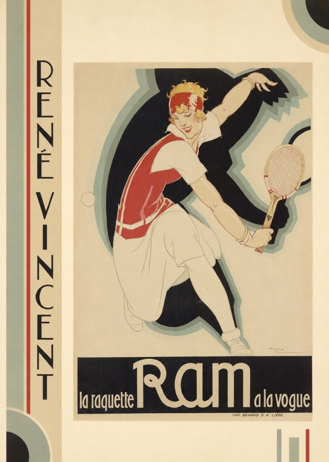 René Vincent Ram La Raquette À La Vogue No2 - Plakát