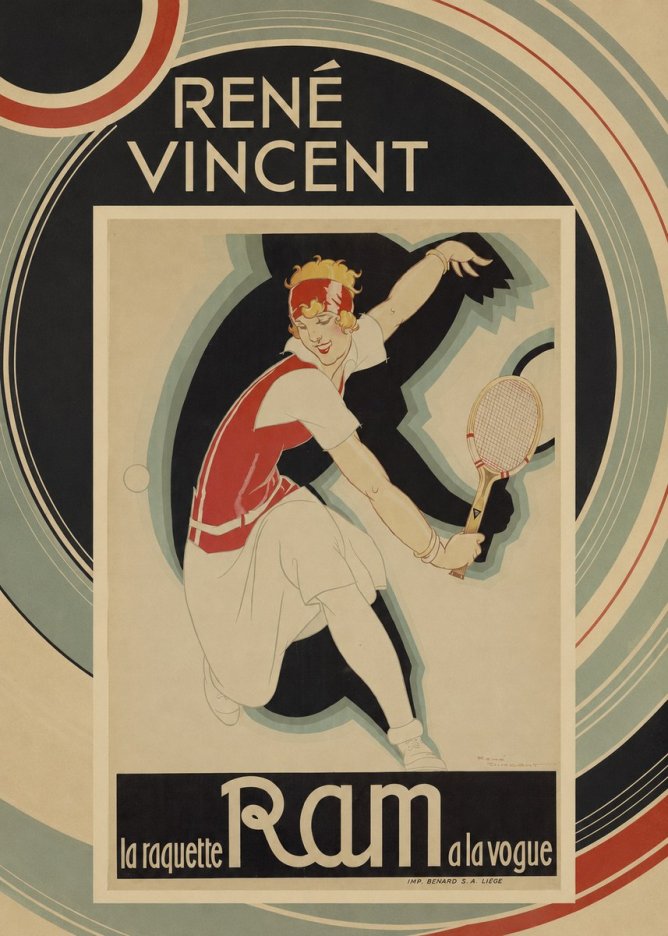 René Vincent Ram La Raquette À La Vogue No5 - Plakát