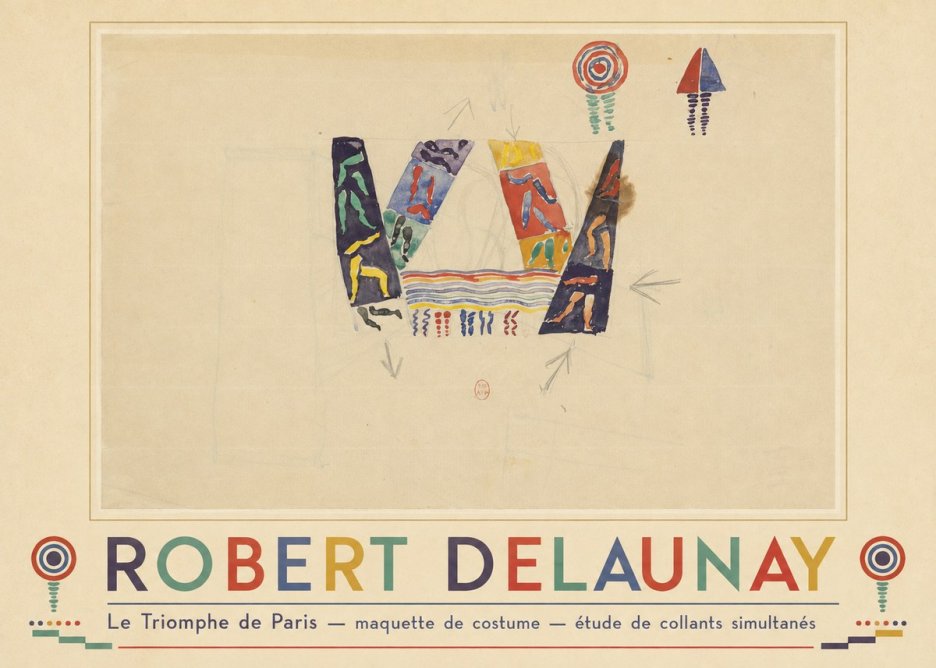 Robert Delaunay Le Triomphe De Paris — Maquette De Costume — Étude De Collants Simultanés No3 - Plakát