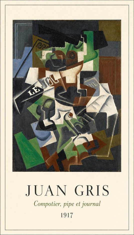Juan Gris Compotier, Pipe Et Journal No4 - Plakát