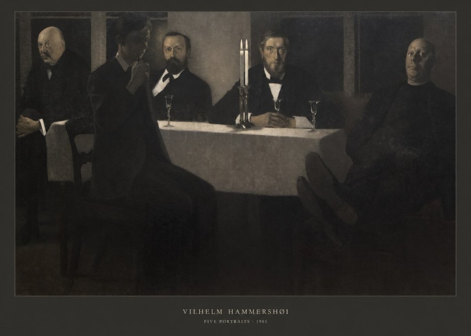 Vilhelm Hammershøi Five Portraits I No6 - Plakát
