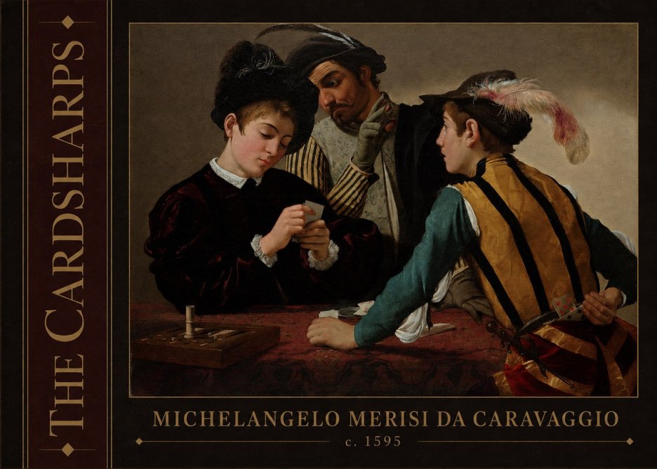 Michelangelo Merisi da Caravaggio The Cardsharps I No2 - Plakát