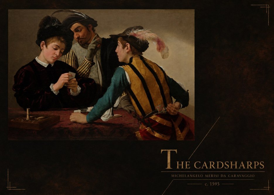 Michelangelo Merisi da Caravaggio The Cardsharps I No3 - Plakát