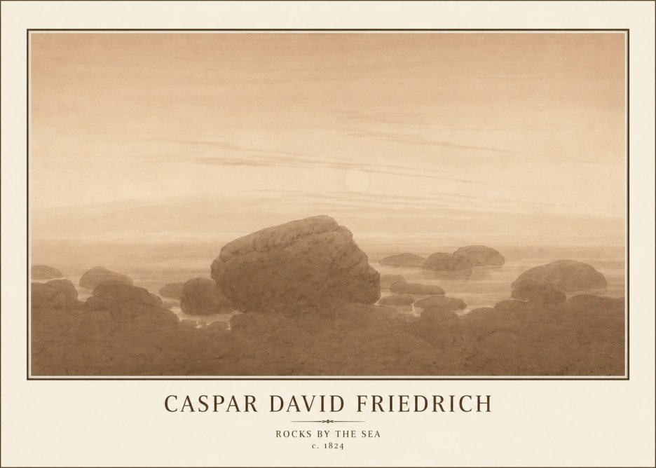 Caspar David Friedrich Rocks by the Sea No1 - Plakát