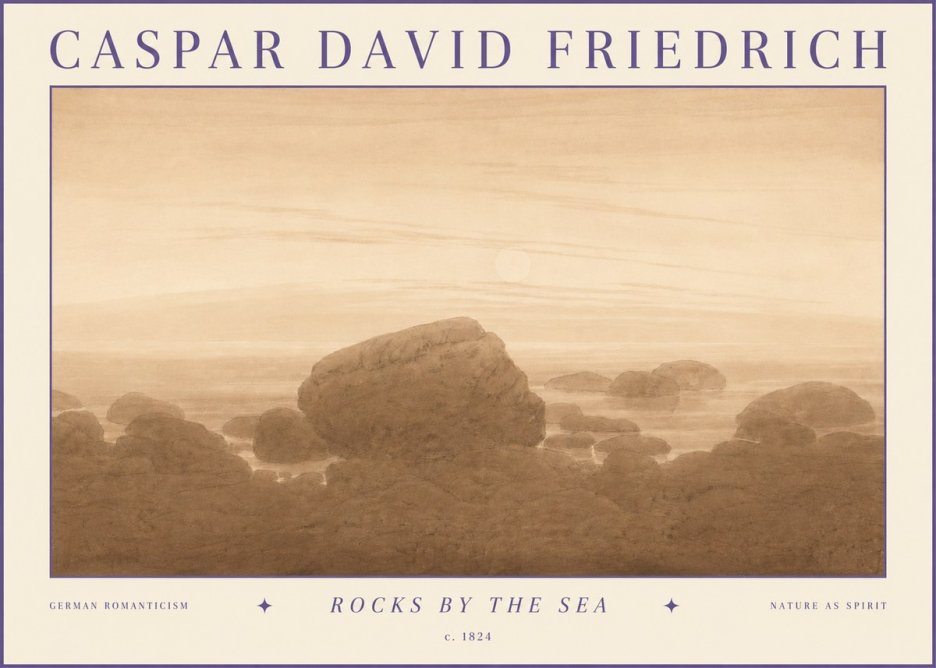 Caspar David Friedrich Rocks by the Sea No3 - Plakát