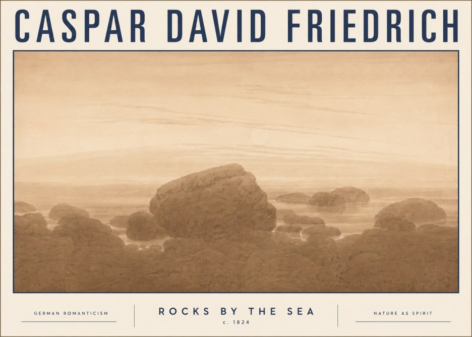 Caspar David Friedrich Rocks by the Sea No5 - Plakát