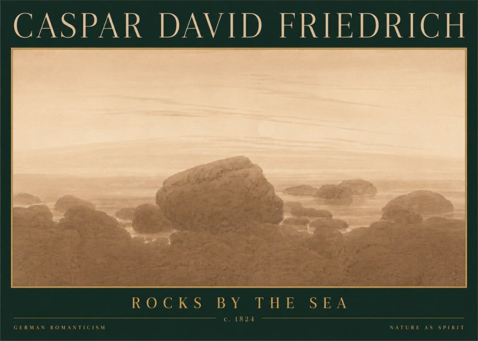 Caspar David Friedrich Rocks by the Sea No6 - Plakát