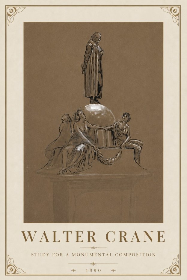 Walter Crane Study for a Monumental Composition No5 - Plakát