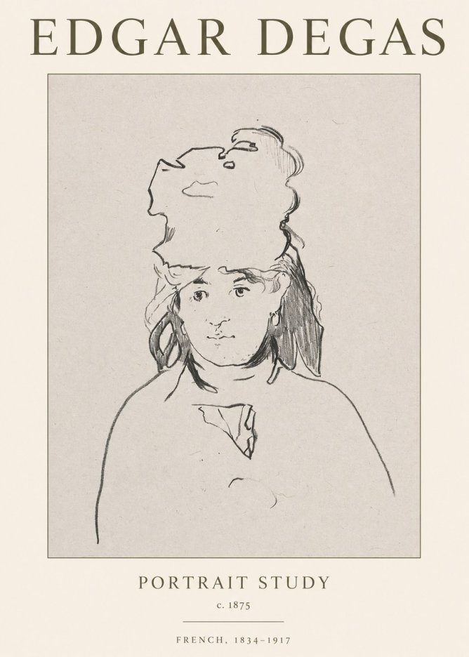 Edgar Degas Portrait Study No1 - Plakát