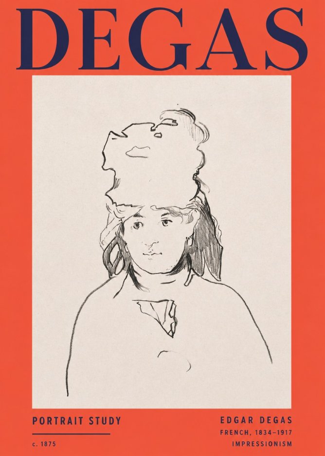 Edgar Degas Portrait Study No2 - Plakát