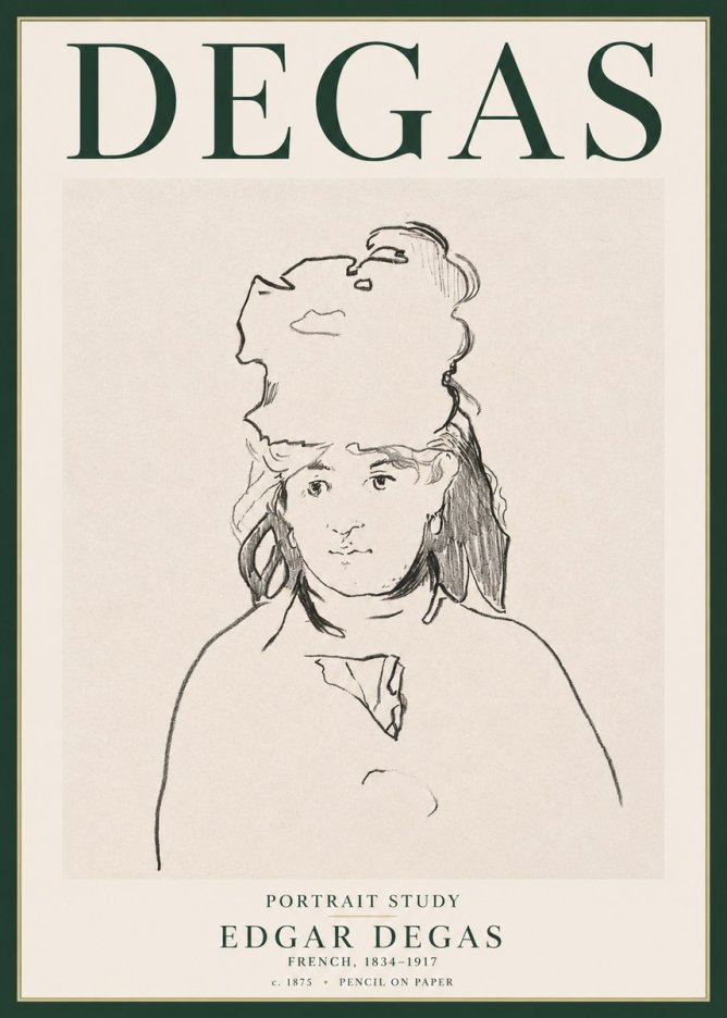 Edgar Degas Portrait Study No3 - Plakát