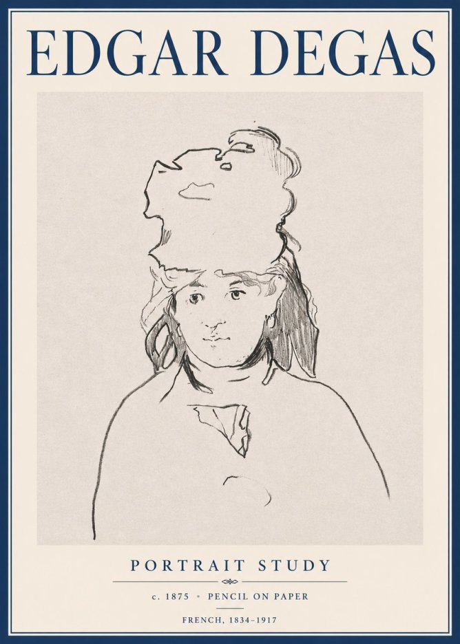 Edgar Degas Portrait Study No6 - Plakát