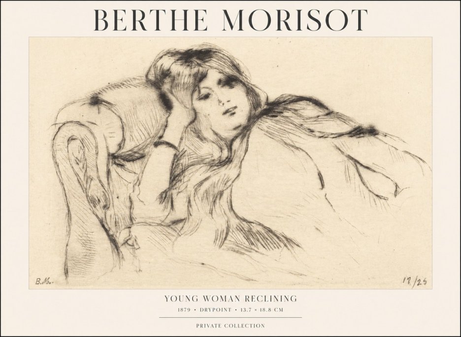 Berthe Morisot Young Woman Reclining II No1 - Plakát