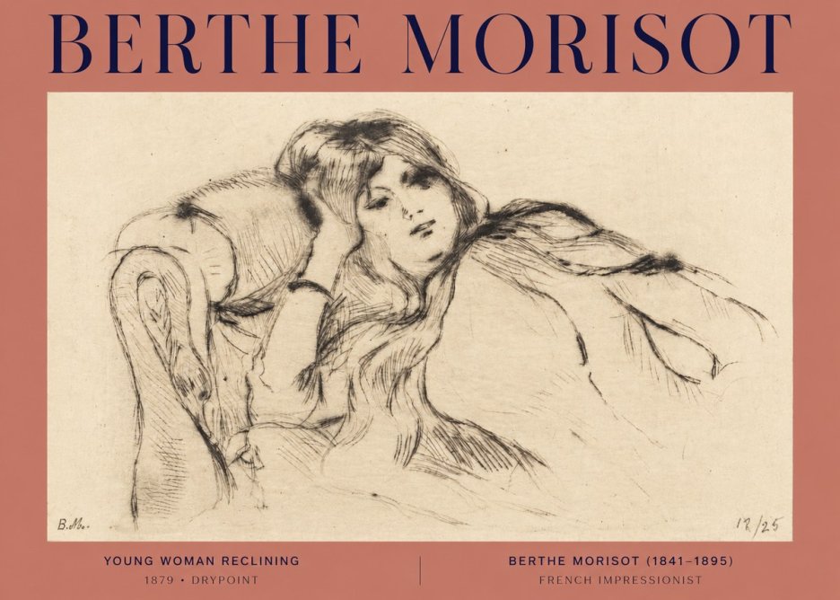 Berthe Morisot Young Woman Reclining II No2 - Plakát