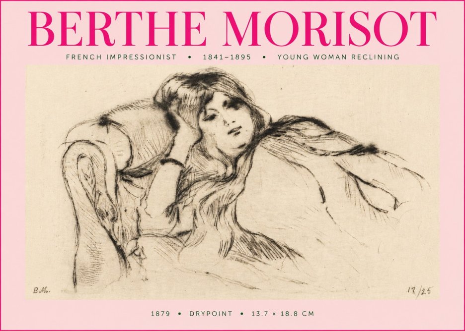 Berthe Morisot Young Woman Reclining II No5 - Plakát