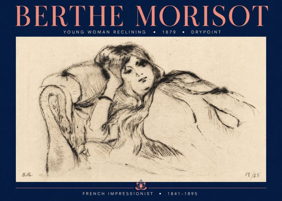 Berthe Morisot Young Woman Reclining II No6 - Plakát