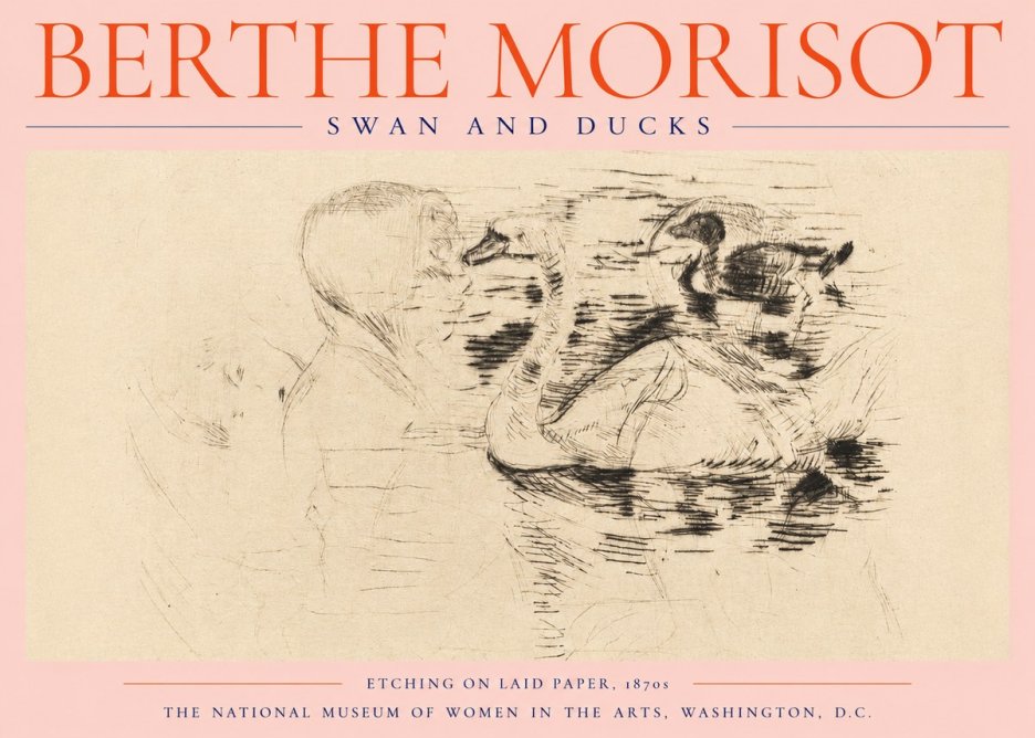 Berthe Morisot Swan and Ducks No2 - Plakát