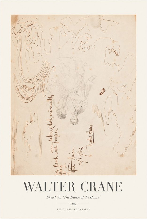 Walter Crane Sketch for 'the Dance of the Hours' No1 - Plakát