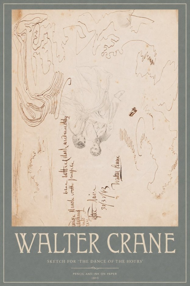 Walter Crane Sketch for 'the Dance of the Hours' No2 - Plakát