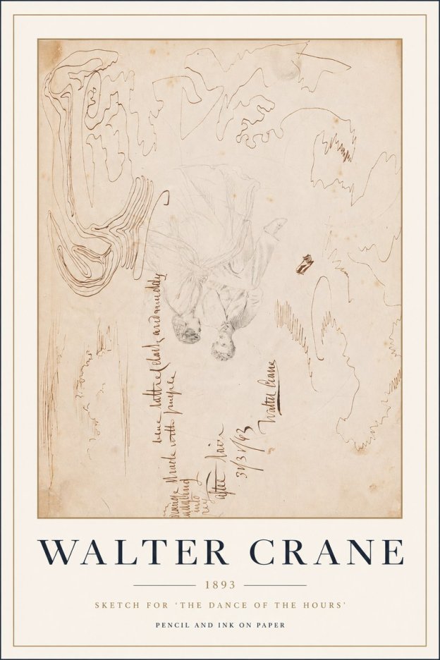 Walter Crane Sketch for 'the Dance of the Hours' No3 - Plakát
