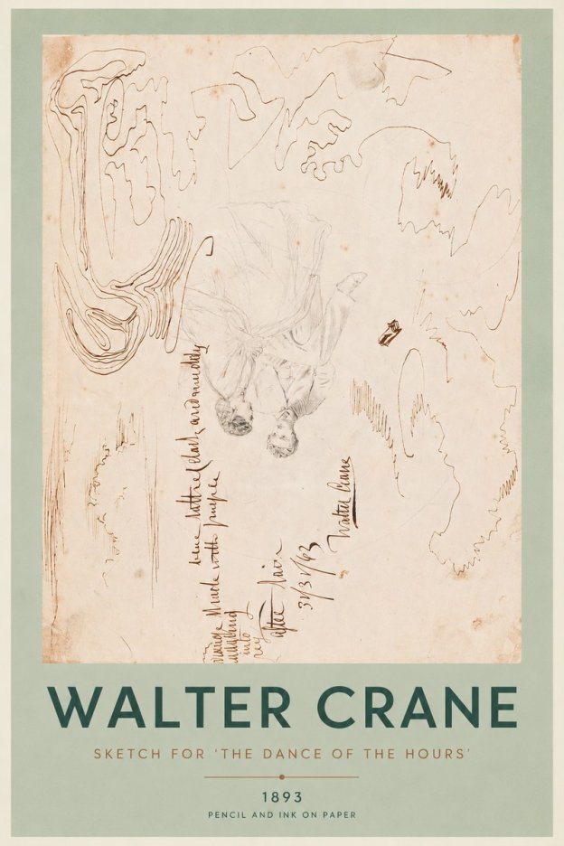Walter Crane Sketch for 'the Dance of the Hours' No4 - Plakát