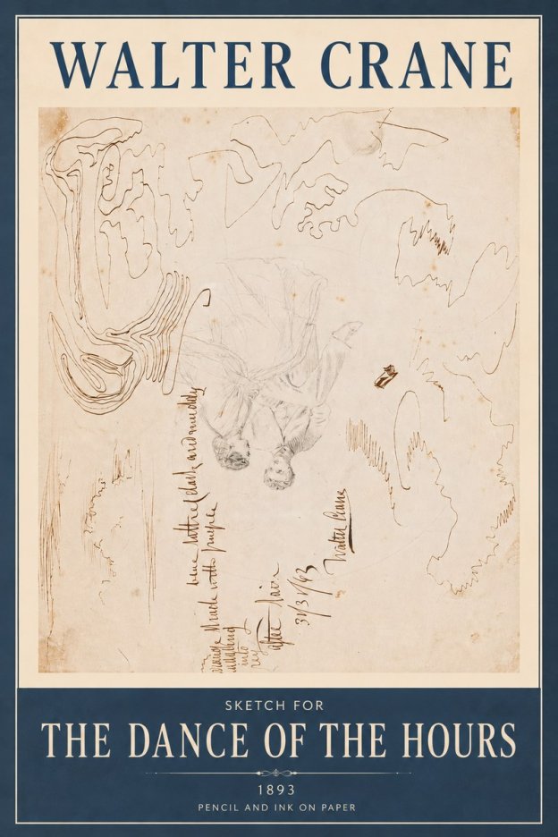 Walter Crane Sketch for 'the Dance of the Hours' No6 - Plakát